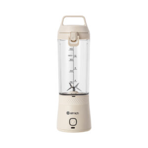 Máy xay sinh tố cầm tay Elmich mini màu kem có quai xách