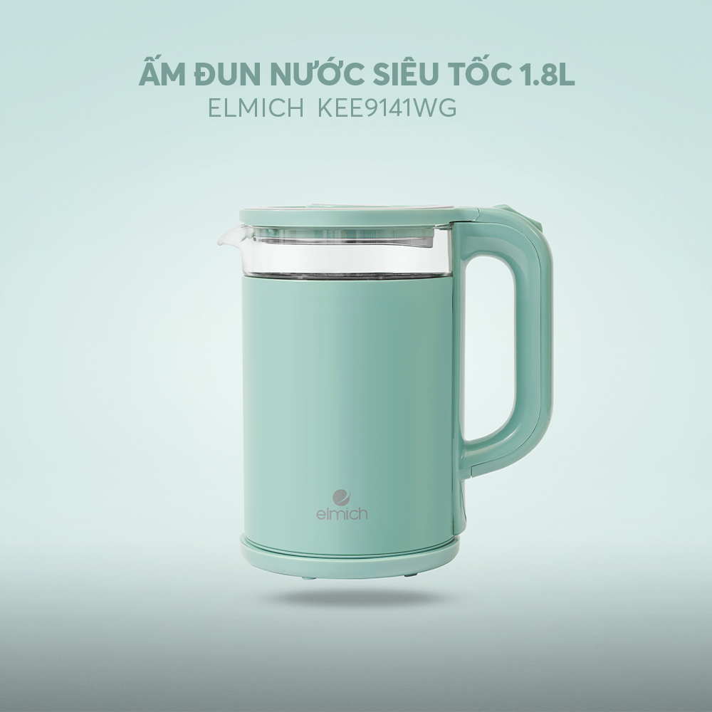 Ấm đun siêu tốc elmich kee 9141wg – 1.7 lít, công suất 2200w (hàng chính hãng)