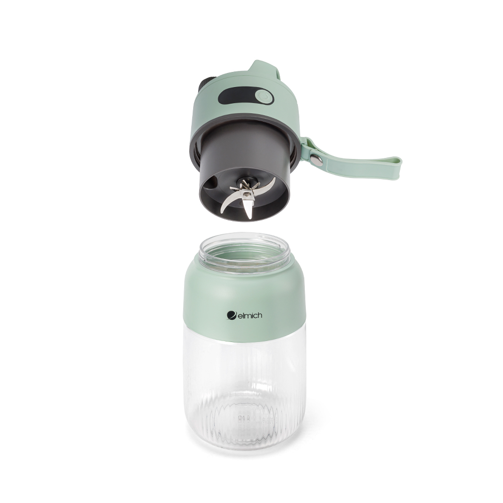 Cấu tạo tháo rời và lưỡi dao inox máy xay sinh tố cầm tay Elmich xanh mint