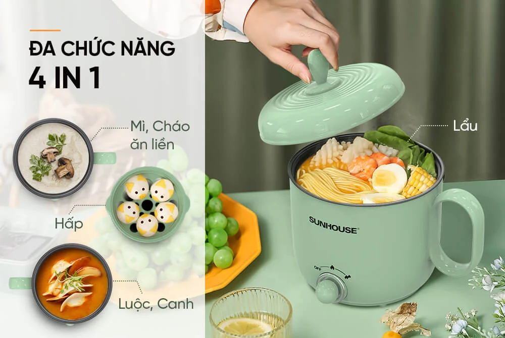 Ca Lẩu Điện Mini Sunhouse SHD4515G 1.5L - Ảnh 2